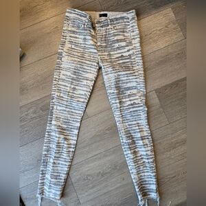 MOTHER Looker Ankle Fray Jeans - Light Blue